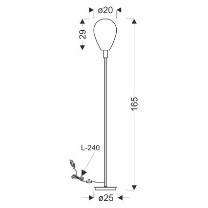 Golvlampa DENSO 1xG9/5W/230V svart krom