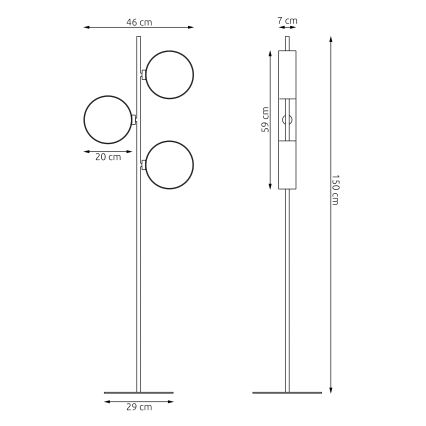 Golvlampa DRUMZ 3xE14/10W/230V brun