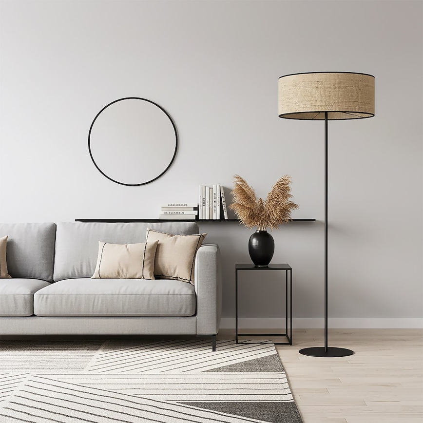 Golvlampa ECO 1xE27/15W/230V beige/rattan