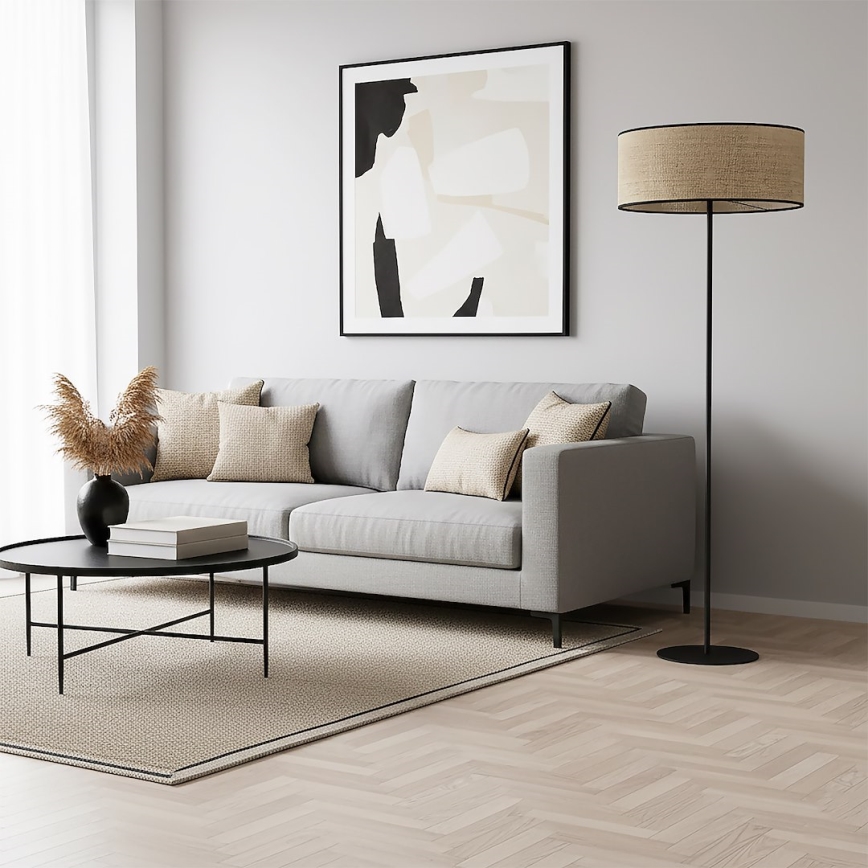 Golvlampa ECO 1xE27/15W/230V beige/rattan