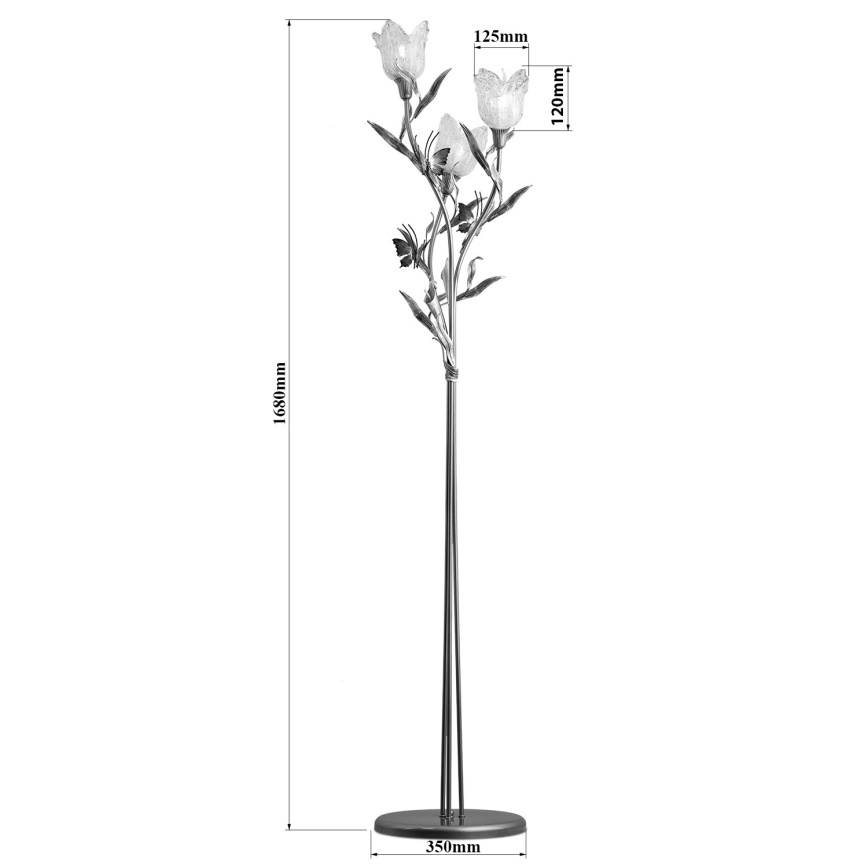 Golvlampa  EDEN 3xE14/40W/230V murano glas