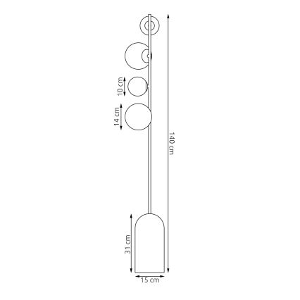 Golvlampa ETNO 4xG9/8W/230V orange