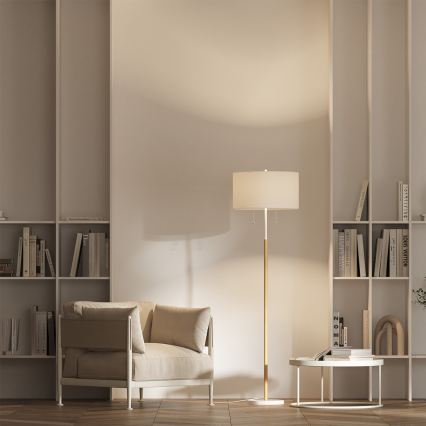 Golvlampa FOGO 2xE27/15W/230V vit/beige