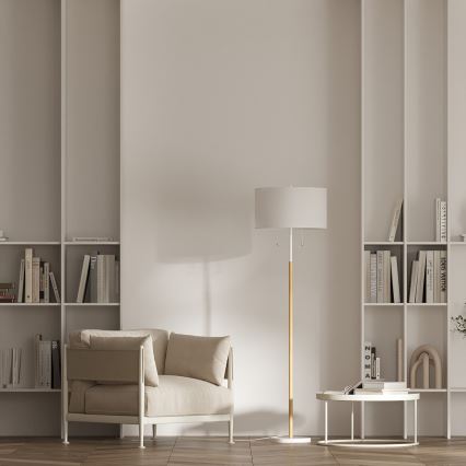 Golvlampa FOGO 2xE27/15W/230V vit/beige