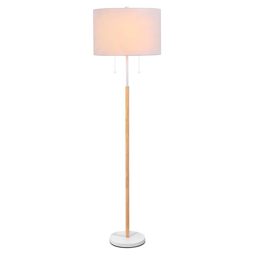 Golvlampa FOGO 2xE27/15W/230V vit/beige