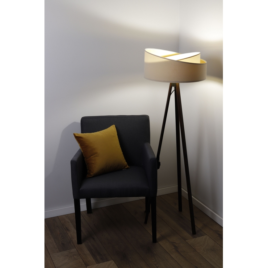 Golvlampa GALAXY 1xE27/60W/230V beige/vit/wenge