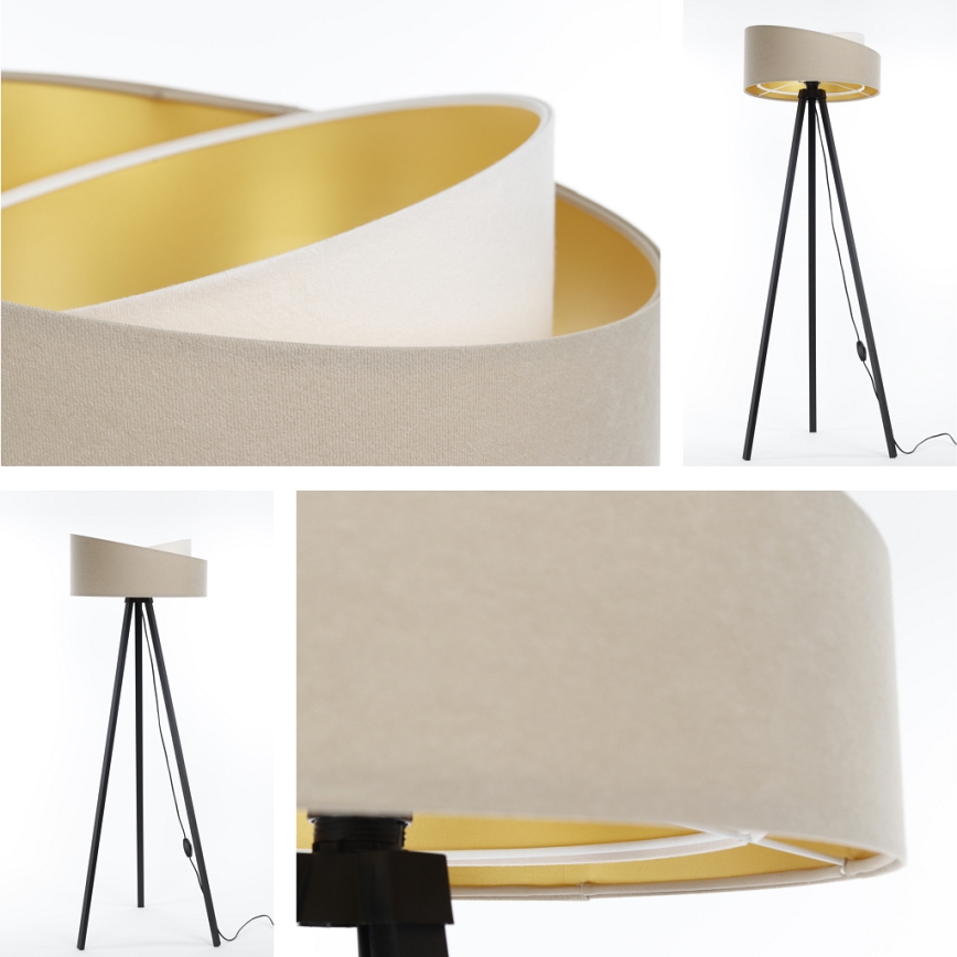 Golvlampa GALAXY 1xE27/60W/230V beige/vit/wenge