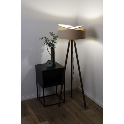 Golvlampa GALAXY 1xE27/60W/230V beige/wenge