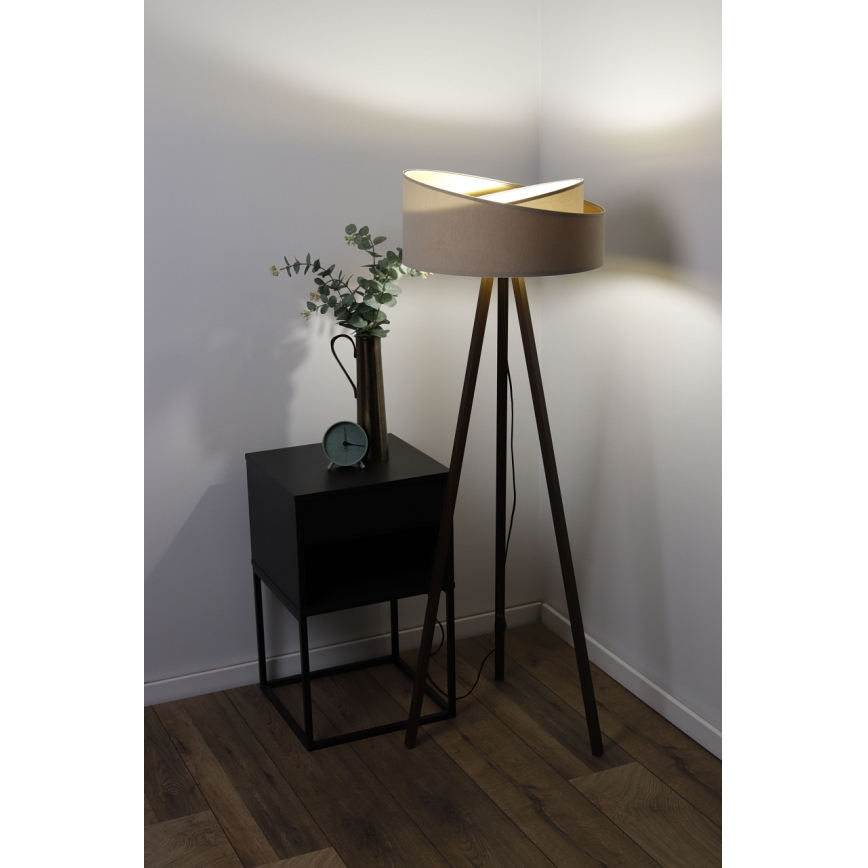 Golvlampa GALAXY 1xE27/60W/230V beige/wenge