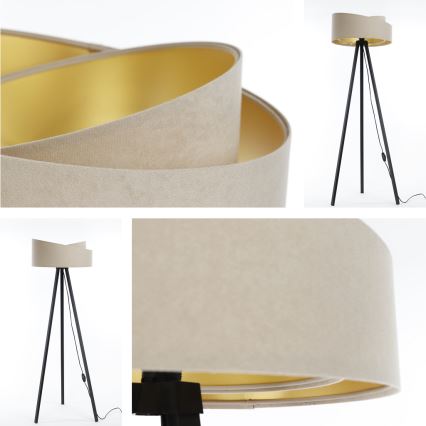 Golvlampa GALAXY 1xE27/60W/230V beige/wenge