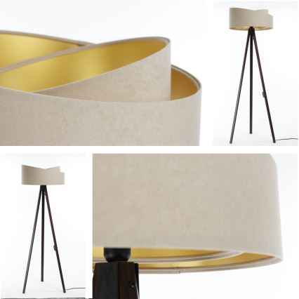 Golvlampa GALAXY 1xE27/60W/230V beige/wenge