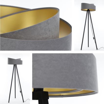 Golvlampa GALAXY 1xE27/60W/230V grå/wenge