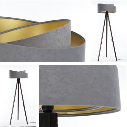 Golvlampa GALAXY 1xE27/60W/230V grå/wenge