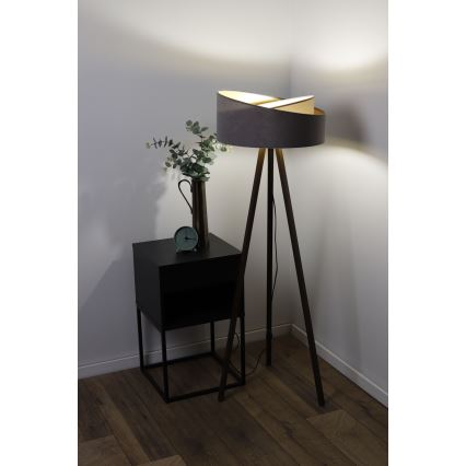 Golvlampa GALAXY 1xE27/60W/230V grå/wenge