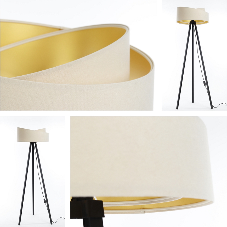 Golvlampa GALAXY 1xE27/60W/230V krämvit/wenge