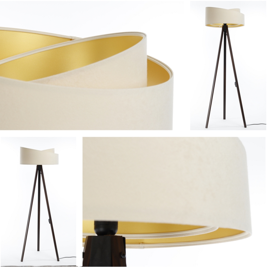 Golvlampa GALAXY 1xE27/60W/230V krämvit/wenge