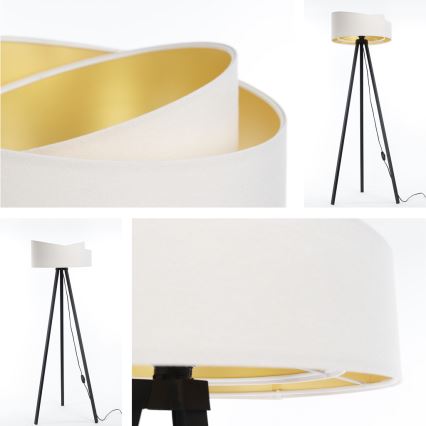 Golvampa GALAXY 1xE27/60W/230V vit/wenge