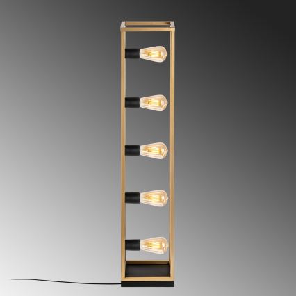 Golvlampa KAFES 5xE27/40W/230V, guldfärgad