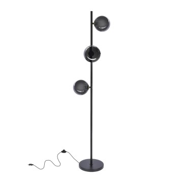 Golvlampa KAMA 3xG9/28W/230V svart/rökig svart