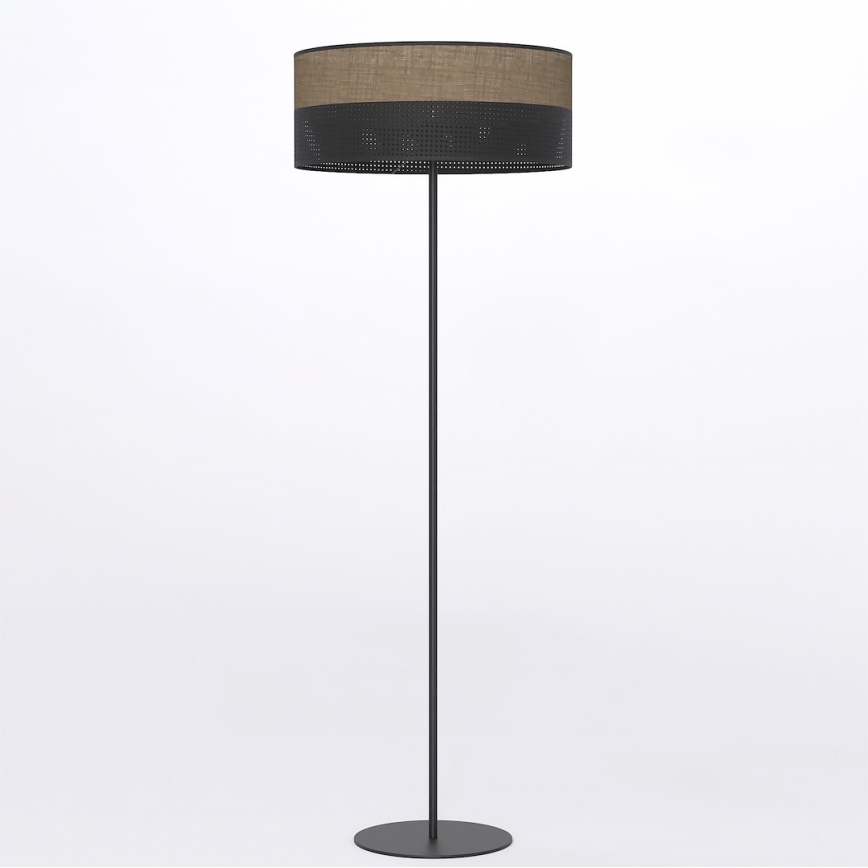 Golvlampa KARBON 1xE27/15W/230V svart/brun