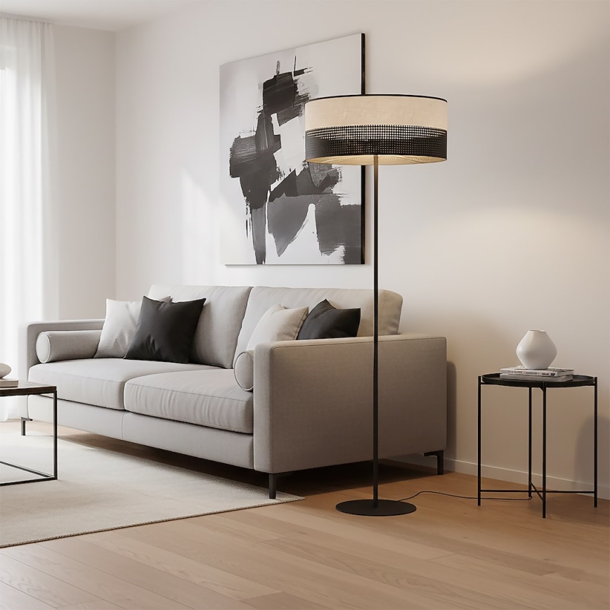 Golvlampa KARBON 1xE27/15W/230V svart/grå