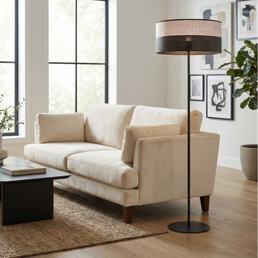 Golvlampa KARBON 1xE27/15W/230V svart/grå