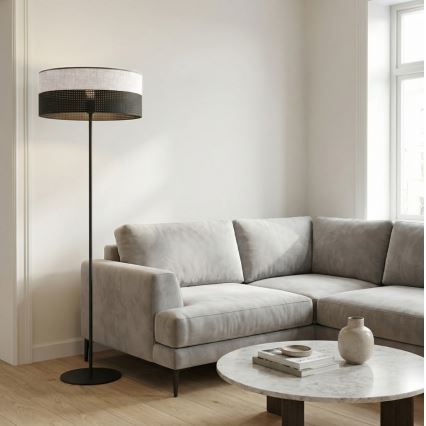 Golvlampa KARBON 1xE27/15W/230V svart/grå
