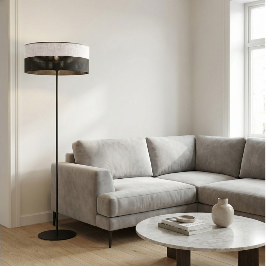 Golvlampa KARBON 1xE27/15W/230V svart/grå