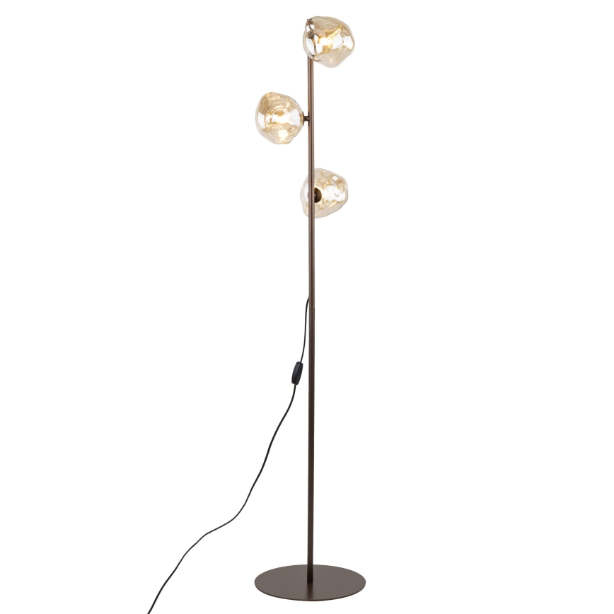 Golvlampa LAVA 3xG9/8W/230V brons/rökbeige
