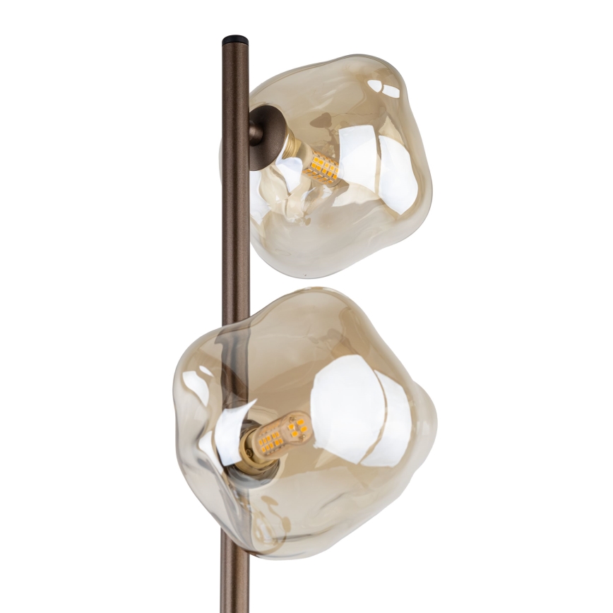 Golvlampa LAVA 3xG9/8W/230V brons/rökbeige