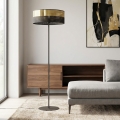 Golvlampa LUX 1xE27/15W/230V svart/guld