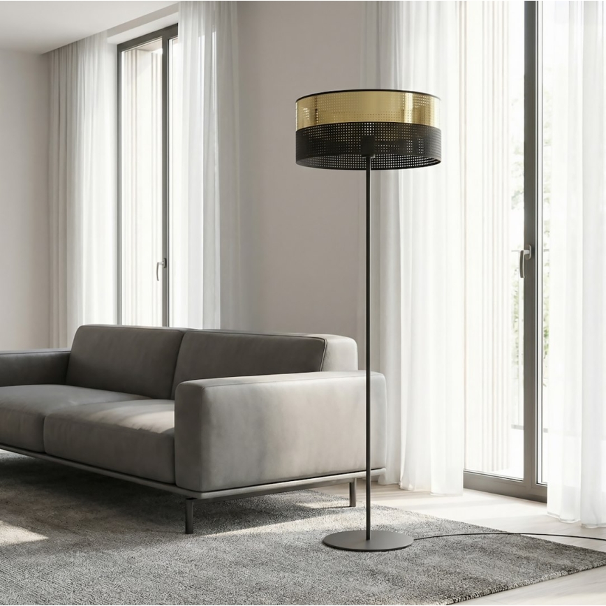 Golvlampa LUX 1xE27/15W/230V svart/guld