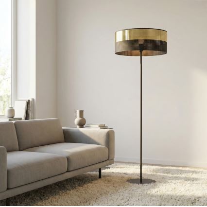 Golvlampa LUX 1xE27/15W/230V svart/guld
