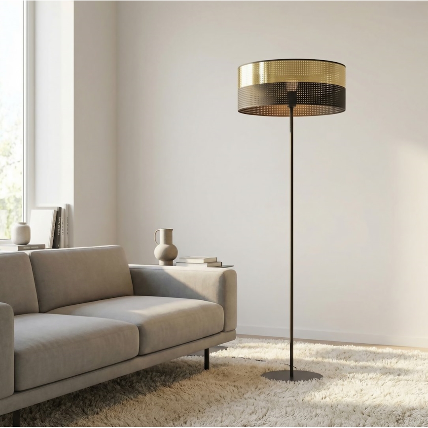 Golvlampa LUX 1xE27/15W/230V svart/guld