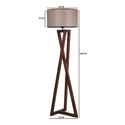 Golvlampa MACKA 1xE27/60W/230V beige/brun