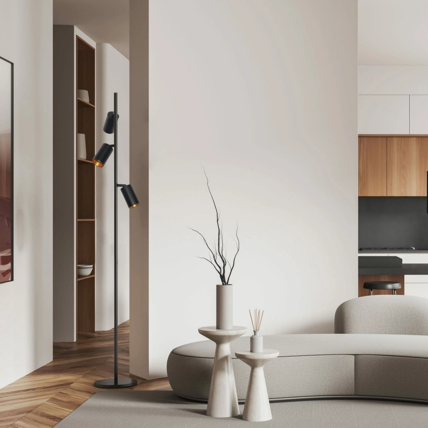 Golvlampa MARIBEL 3xGU10/12W/230V svart