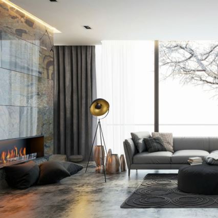 Golvlampa MATYLDA 1xE27/20W/230V svart/guld