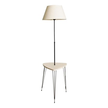 Golvlampa med bord 1xE27/40W/230V svart/grädde