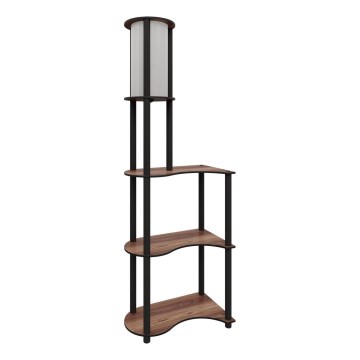 Golvlampa med hyllor 1xE27/40W/230V 140 cm svart/brun