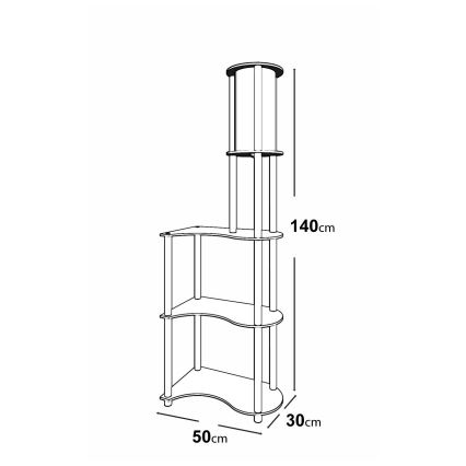 Golvlampa med hyllor 1xE27/40W/230V 140 cm svart/brun