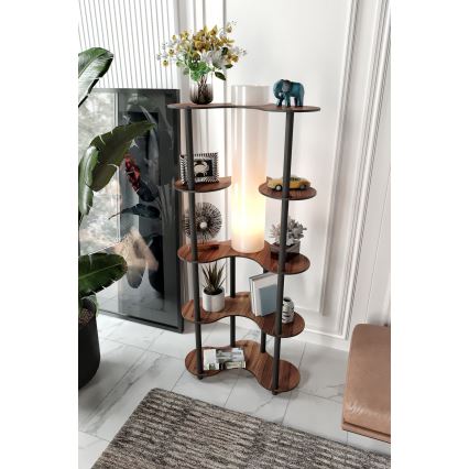 Golvlampa med hyllor 1xE27/40W/230V 150 cm svart/brun