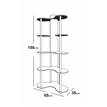 Golvlampa med hyllor 1xE27/40W/230V 150 cm svart/brun