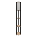 Golvlampa med hyllor 1xE27/40W/230V 150 cm svart/brun