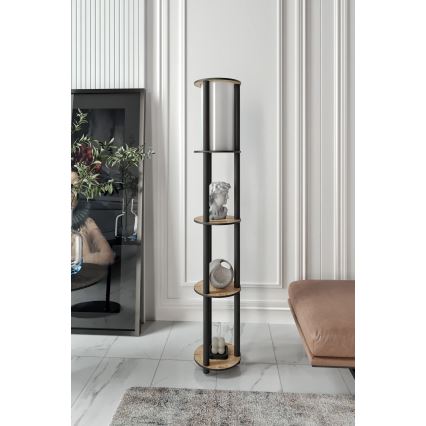 Golvlampa med hyllor 1xE27/40W/230V 150 cm svart/brun