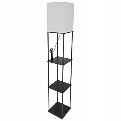 Golvlampa med hyllor 1xE27/40W/230V svart/vit