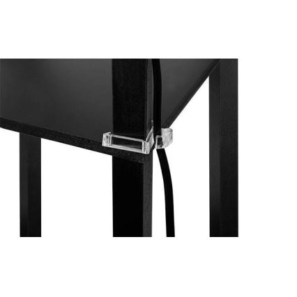 Golvlampa med hyllor 1xE27/60W/230V svart/vit