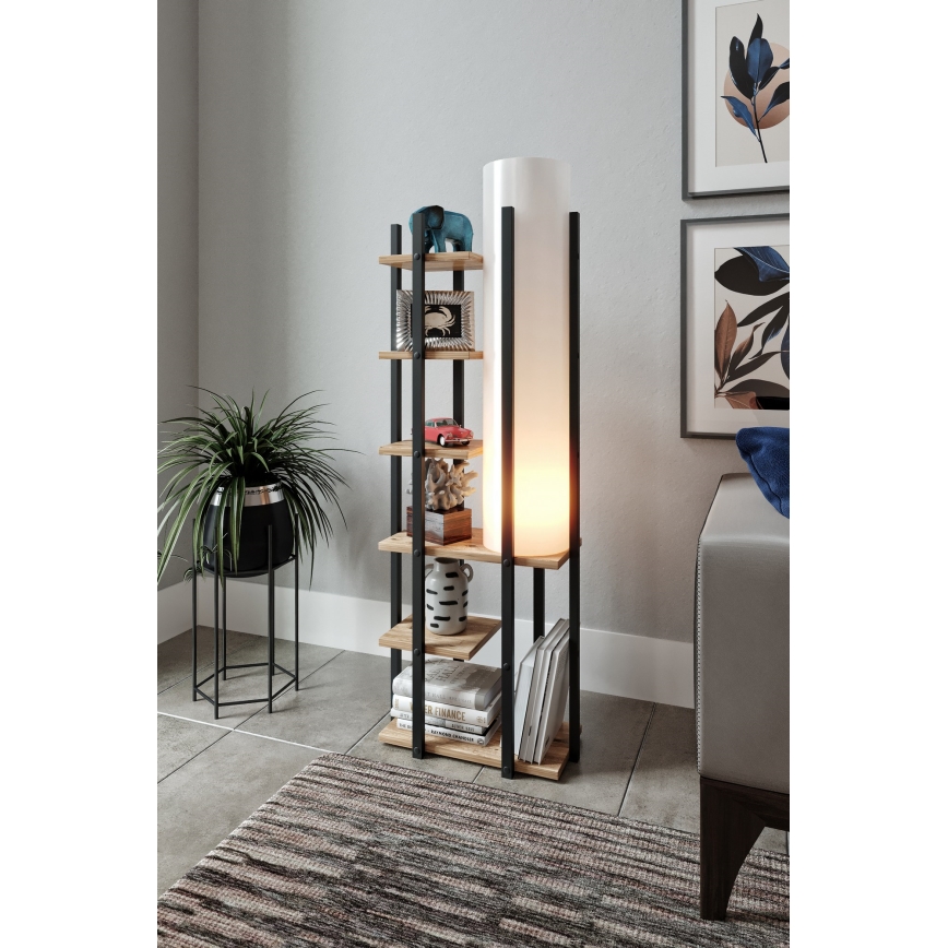 Golvlampa med hyllor MODA DOR 1xE27/40W/230V svart/brun