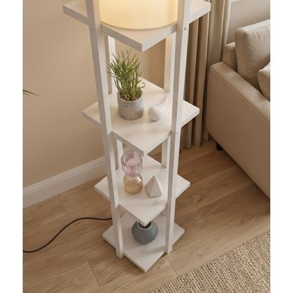 Golvlampa med hyllor NORA 1xE27/40W/230V vit