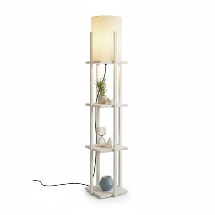 Golvlampa med hyllor NORA 1xE27/40W/230V vit