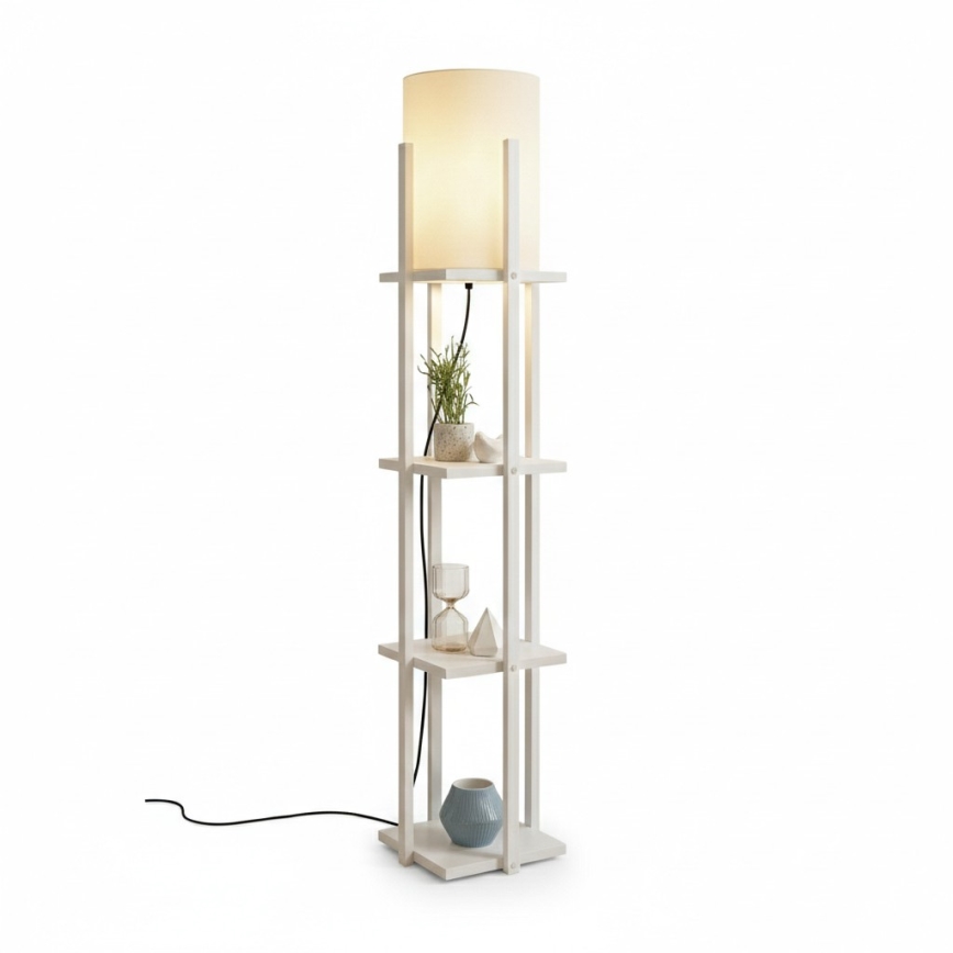 Golvlampa med hyllor NORA 1xE27/40W/230V vit